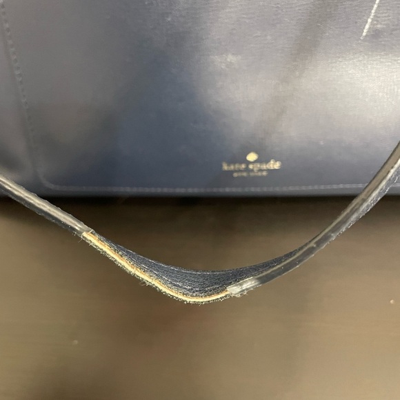 Kate Spade Shoulder Bag Tote Blue Large Handbag Purse - Picture 3 of 12